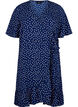 Printed wrap dress with short sleeves, Blue, Packshot image number 0