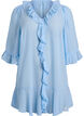 Tunic with ruffles and 3/4 sleeves, Light Blue, Packshot image number 0