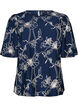 Short-sleeved blouse with embroidered pattern, Blue, Packshot image number 0