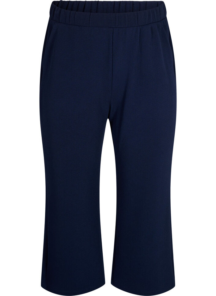 Loose trousers with 7/8 length, Blue, Packshot image number 0