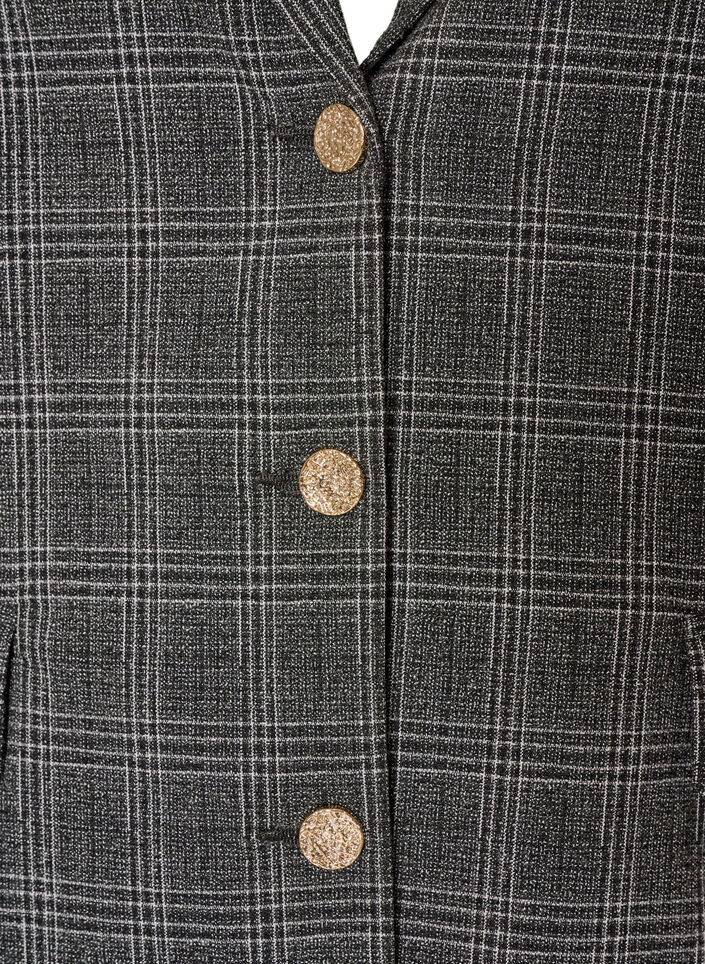 Short blazer with a checked pattern, Dark Grey, Packshot image number 2