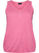 Tank top in organic cotton with V-neck and buttons, Pink, Packshot image number 0
