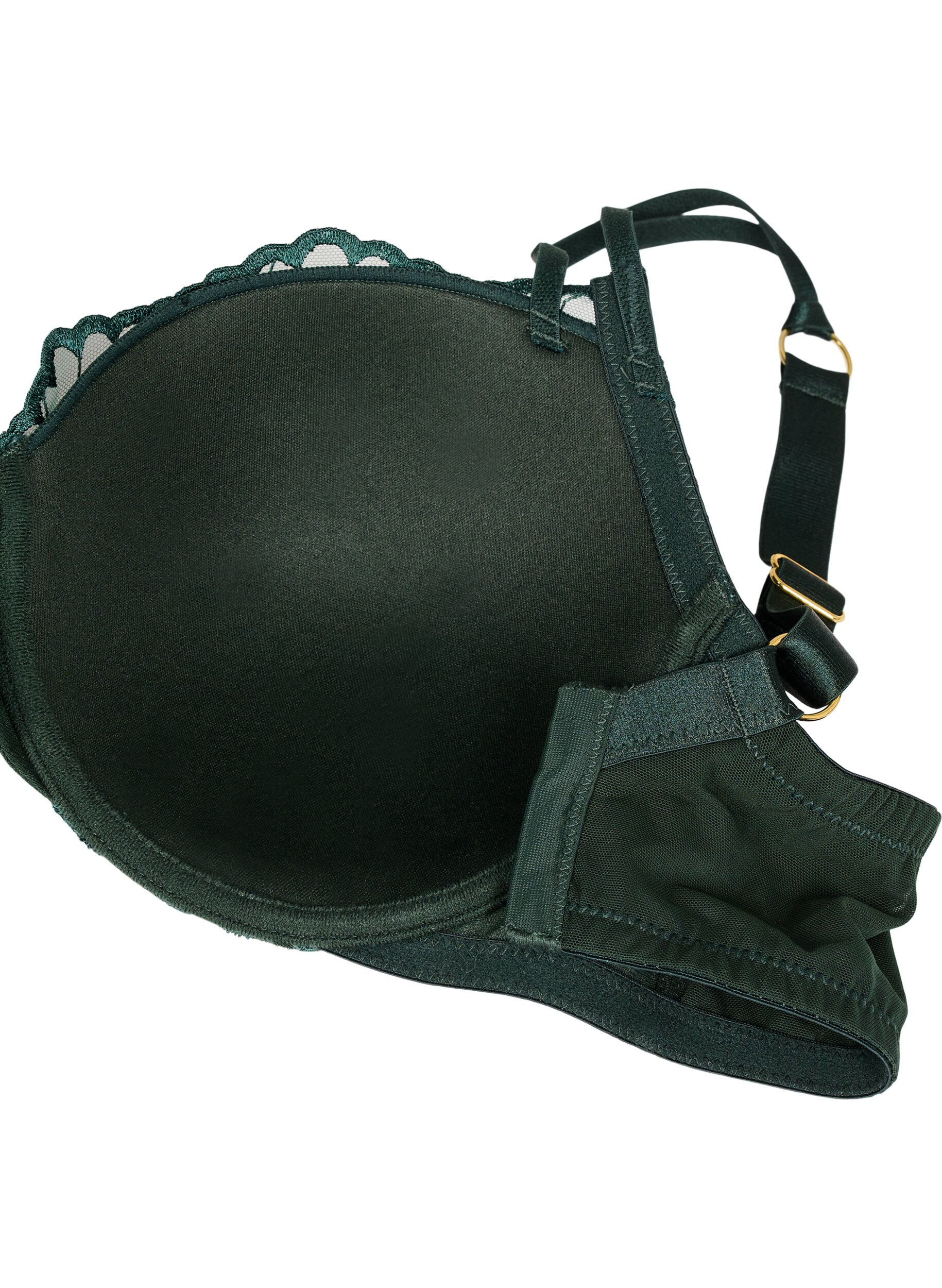 Zizzifashion Moulded bra with embroidery, Green, Packshot image number 3