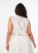 Sleeveless top in jacquard with a floral texture, Vanilla, Model image number 2
