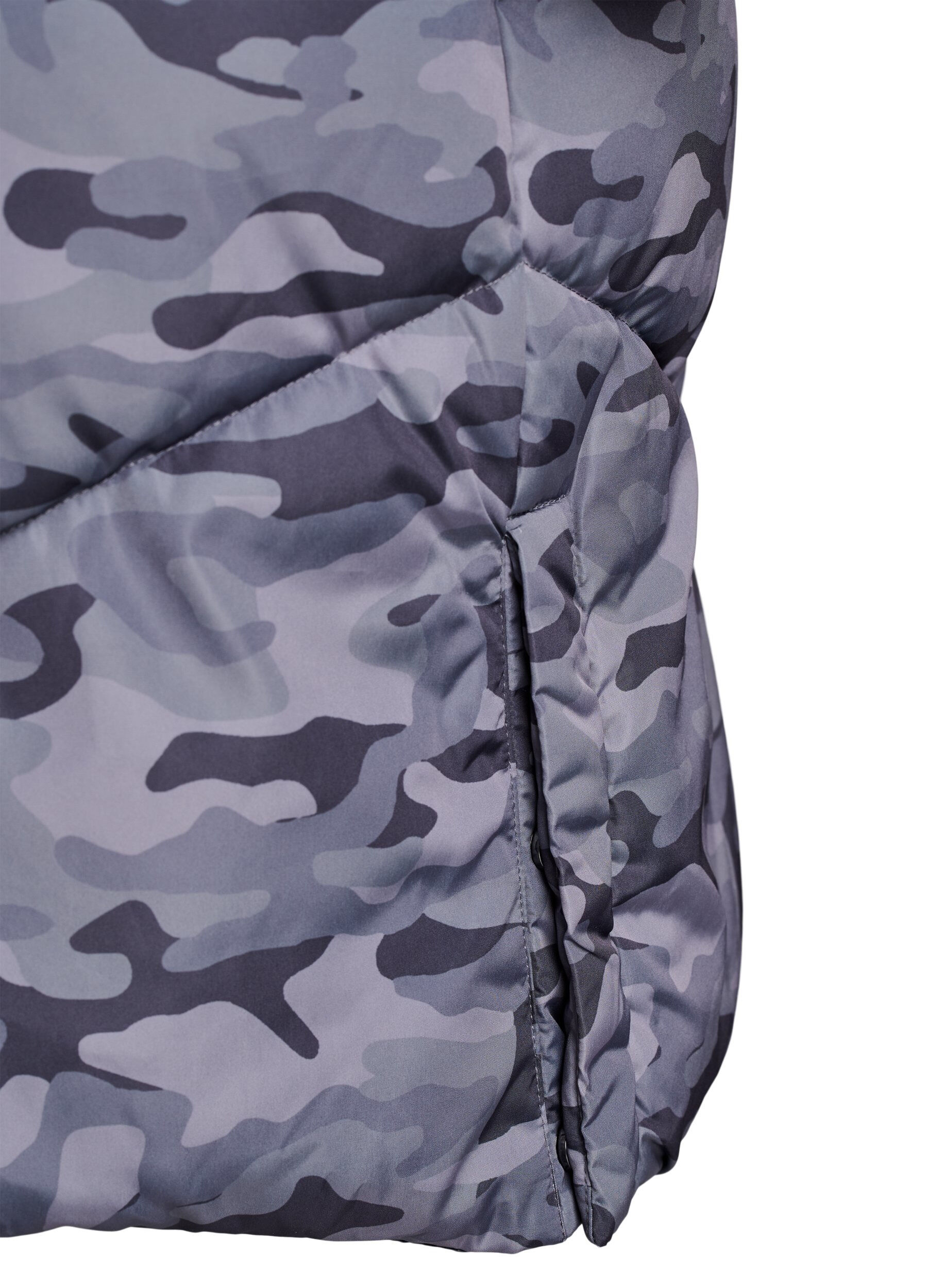 ZizzifashionLong camouflage puffer jacket, Dark Grey, Packshot image number 4