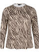 Long-sleeved blouse with zebra print, Brown, Packshot image number 0