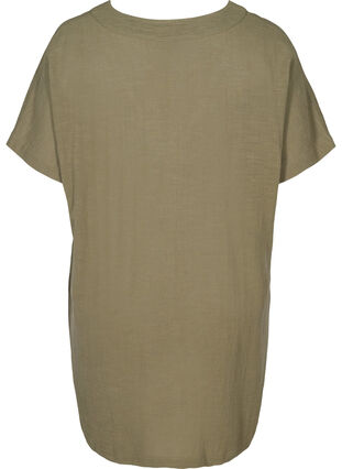 Short-sleeve cotton tunic, Ivy green, Packshot image number 1