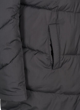 Long reversible jacket with a hood, Black COMB, Packshot image number 3