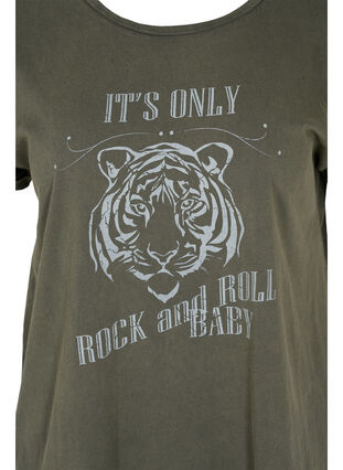 Organic cotton t-shirt with print, Ivy acid Lion as s, Packshot image number 2