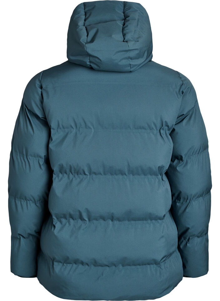 Short puffer jacket with detachable hood, Green, Packshot image number 1