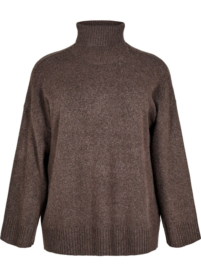 Knitted turtleneck blouse, Bracken Mel., Packshot image number 0
