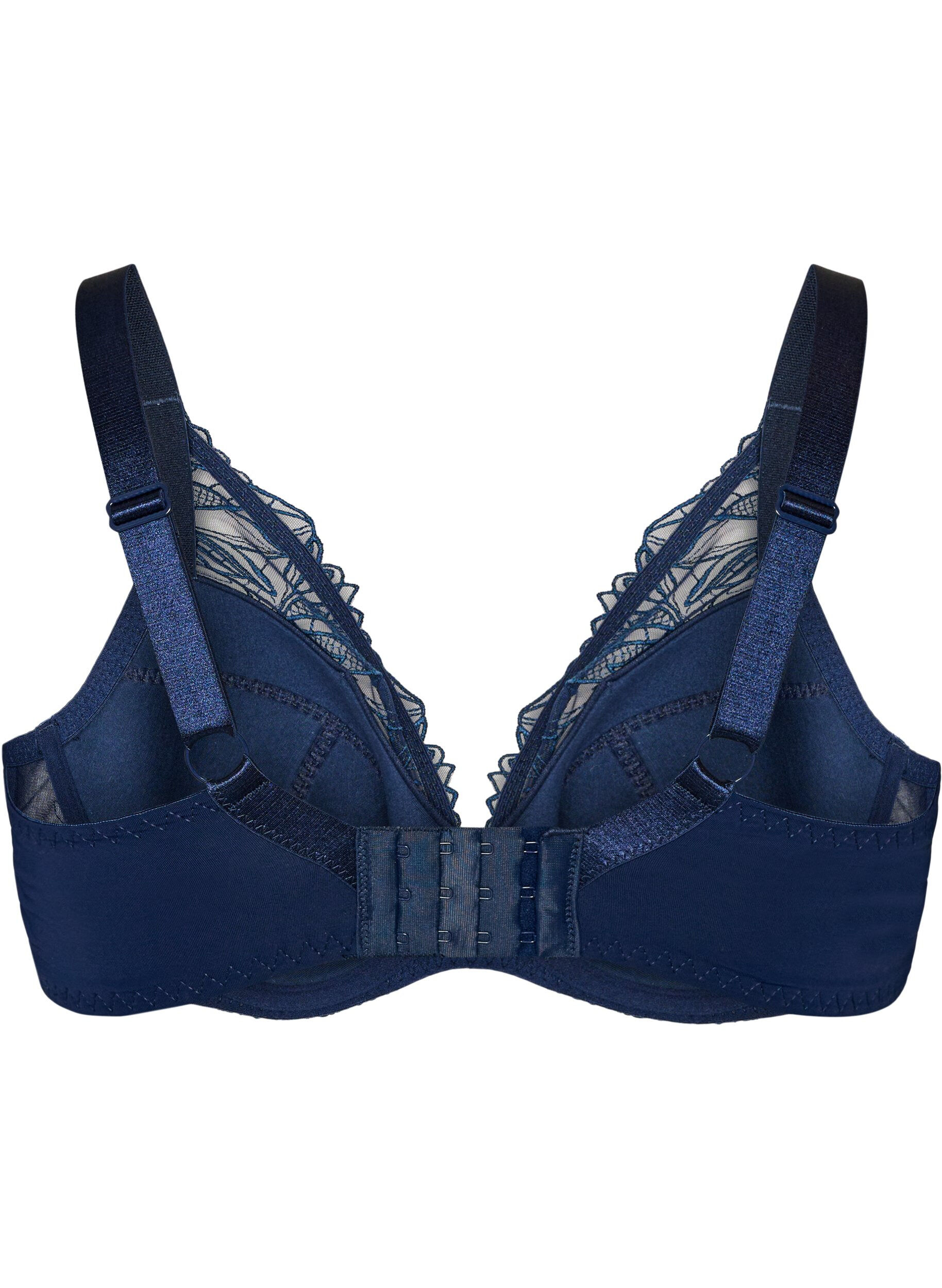 ZizzifashionPadded lace bra with underwire, Blue, Packshot image number 1