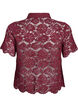 Lace shirt blouse with pearl buttons, Dark Bordeaux, Packshot image number 1