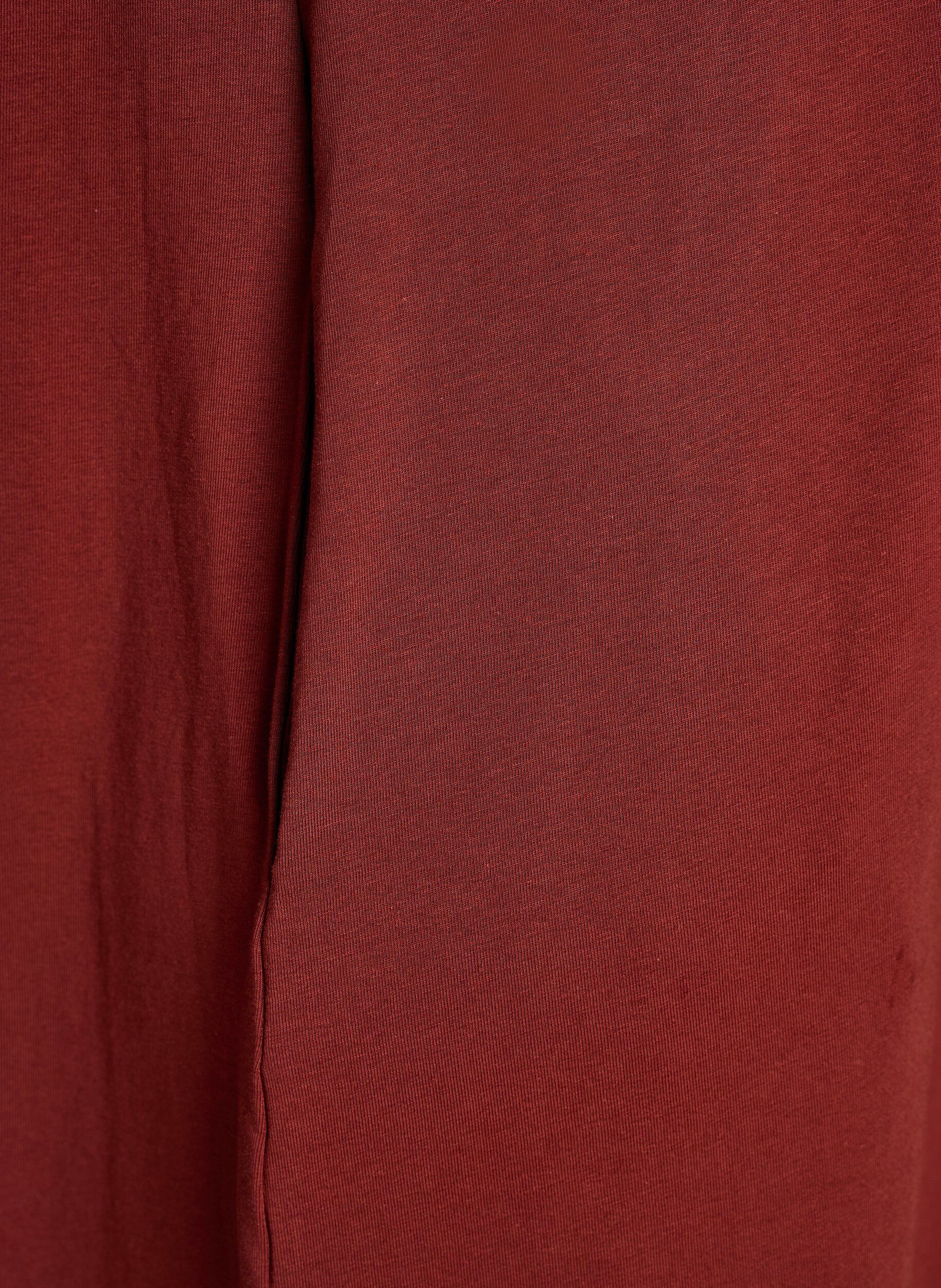 Zizzifashion Midi T-shirt dress with a V-neck, Red, Packshot image number 3
