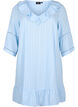 Cotton-viscose mix dress with 3/4 sleeves, Chambray Blue, Packshot image number 0