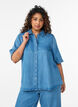 Short-sleeved denim-look lyocell shirt, Light Blue, Model image number 0