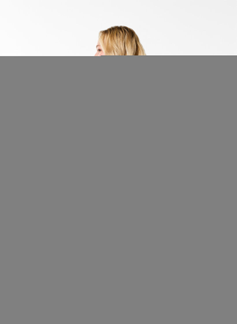 Morning robe with zipper and hood, Dark Grey, Model image number 2