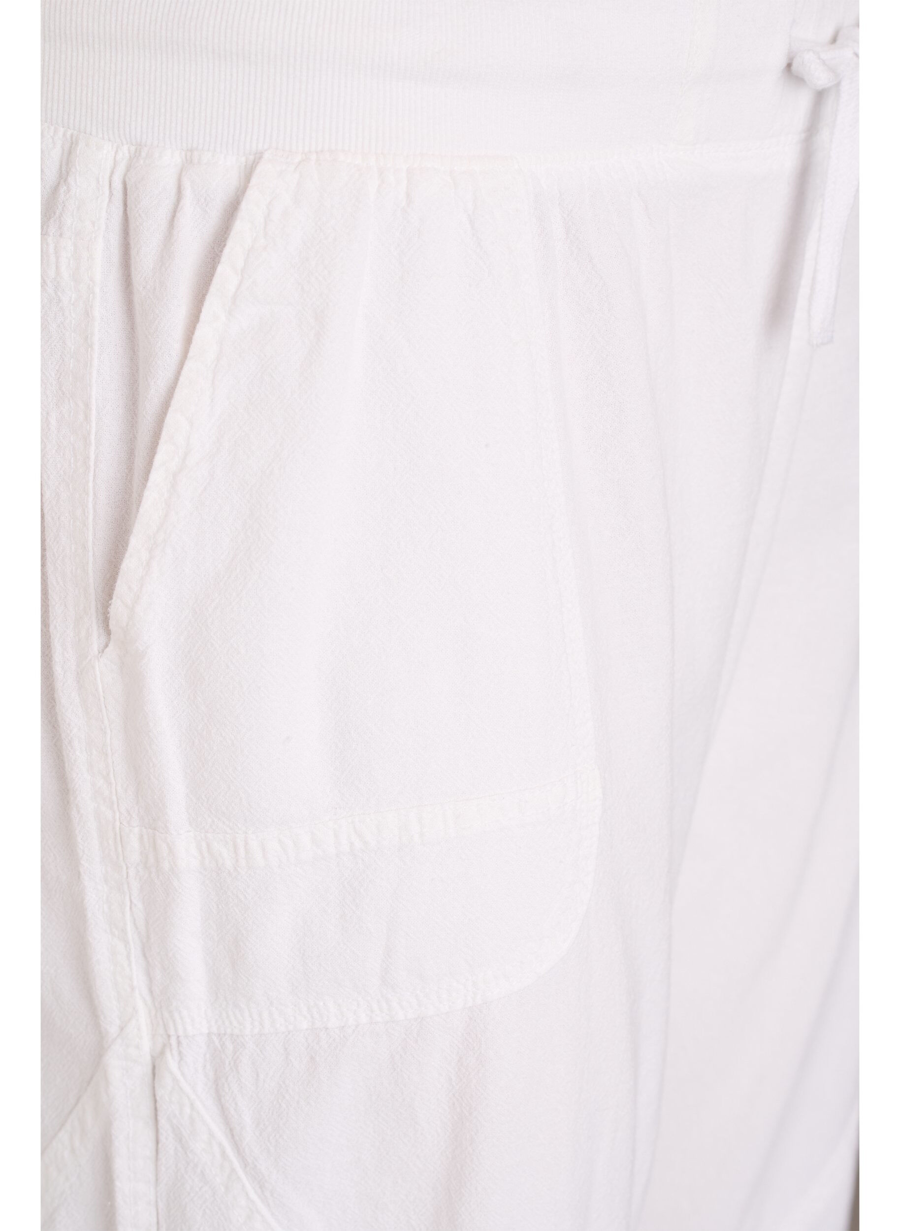 Zizzifashion Cotton Capri trousers, White, Packshot image number 2