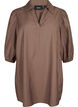 Viscose tunic with V-neck and collar, Chocolate Chip, Packshot image number 0