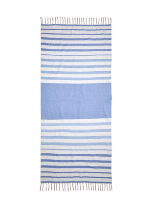 Striped hammam towel with fringes, Regatta Comb, Packshot image number 2