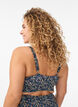 Floral bikini top with ruffle detail, Petrol, Model image number 2