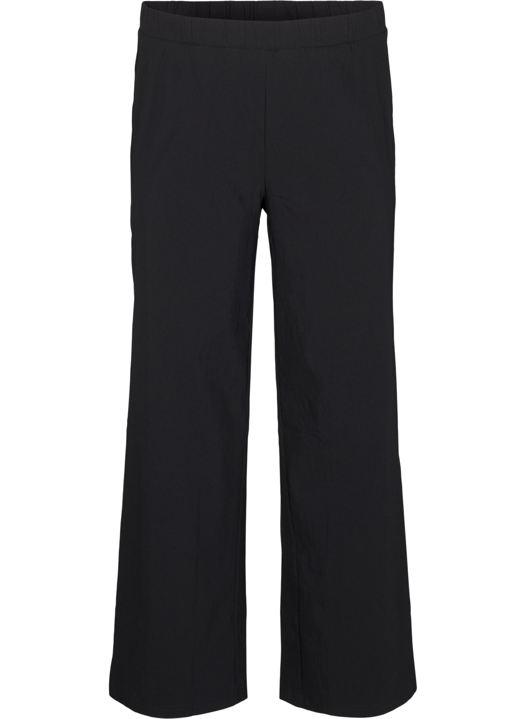 Wide-leg trousers with elasticated waistband