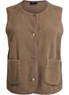Teddy gilet with buttons and pockets, Brown, Packshot image number 0