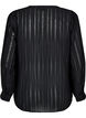 Striped shirt blouse with sheer stripes, Black, Packshot image number 1