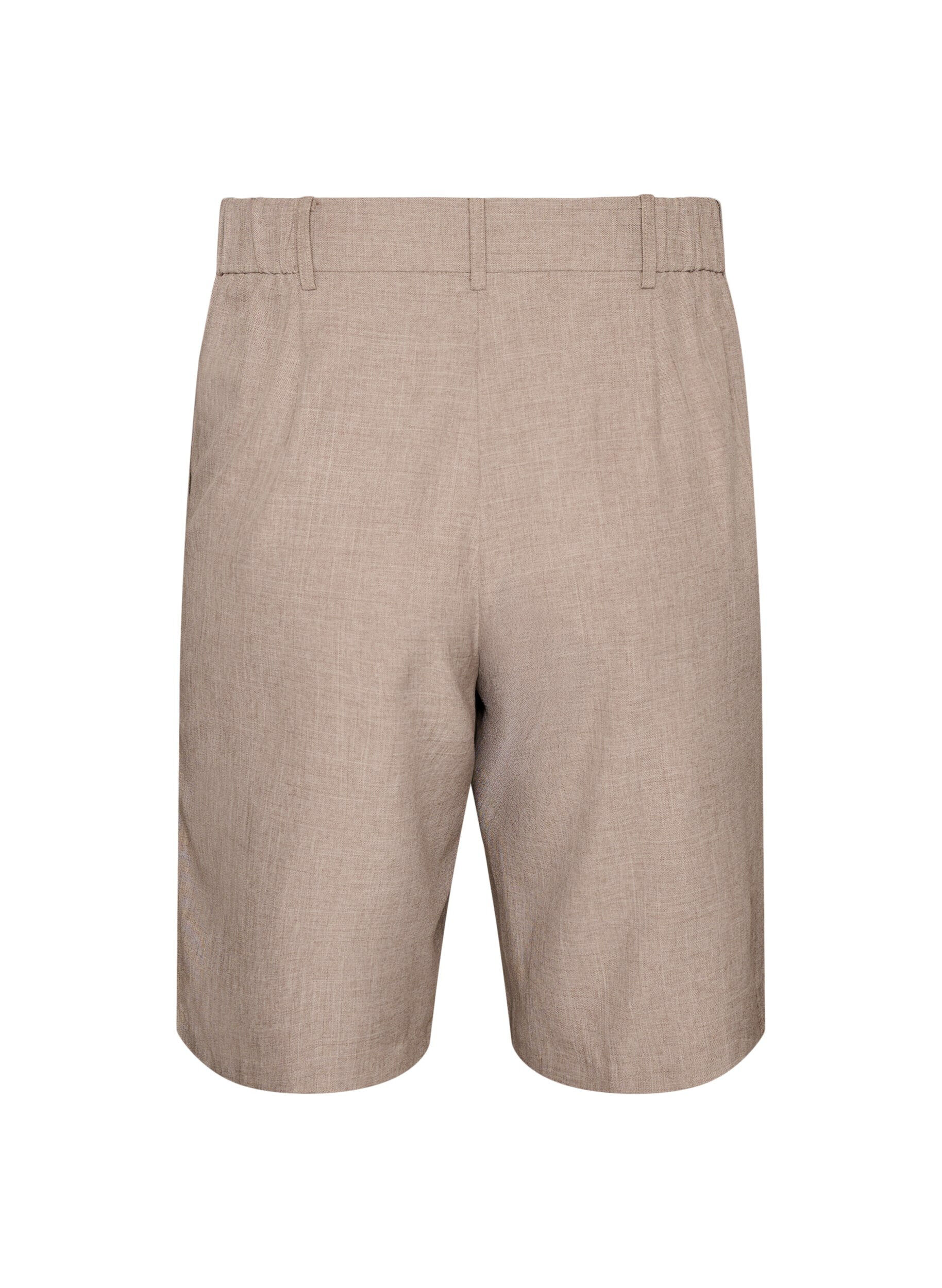 Zizzifashion Loose high-waisted Bermuda shorts, Brown, Packshot image number 1