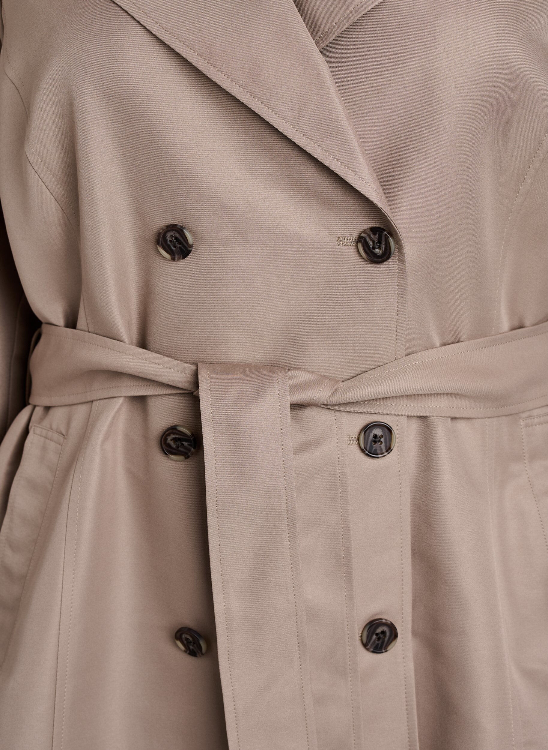 Zizzifashion Short trench coat with belt, Grey, Packshot image number 2