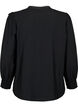 Viscose blouse with ruffles and embroidery detail, Black, Packshot image number 1