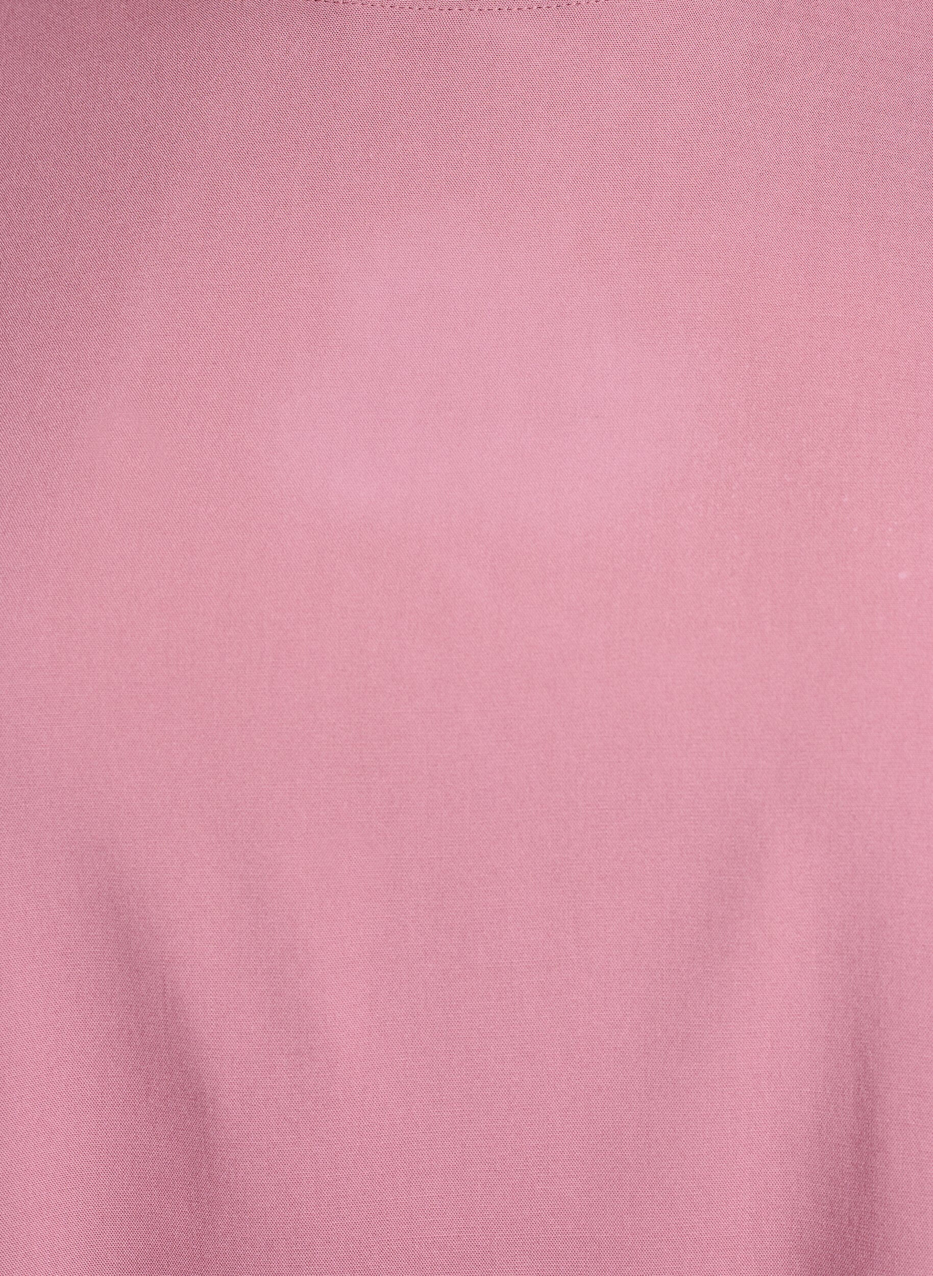 Zizzifashion Short-sleeved woven blouse with round neck, Rose, Packshot image number 2