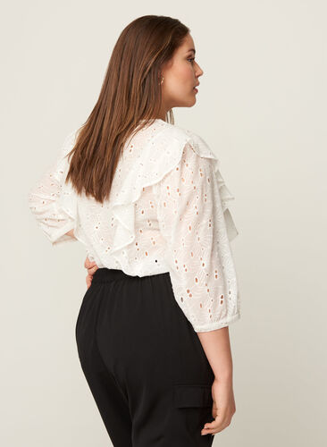 Blouse with broderie anglaise, Snow White, Model image number 1