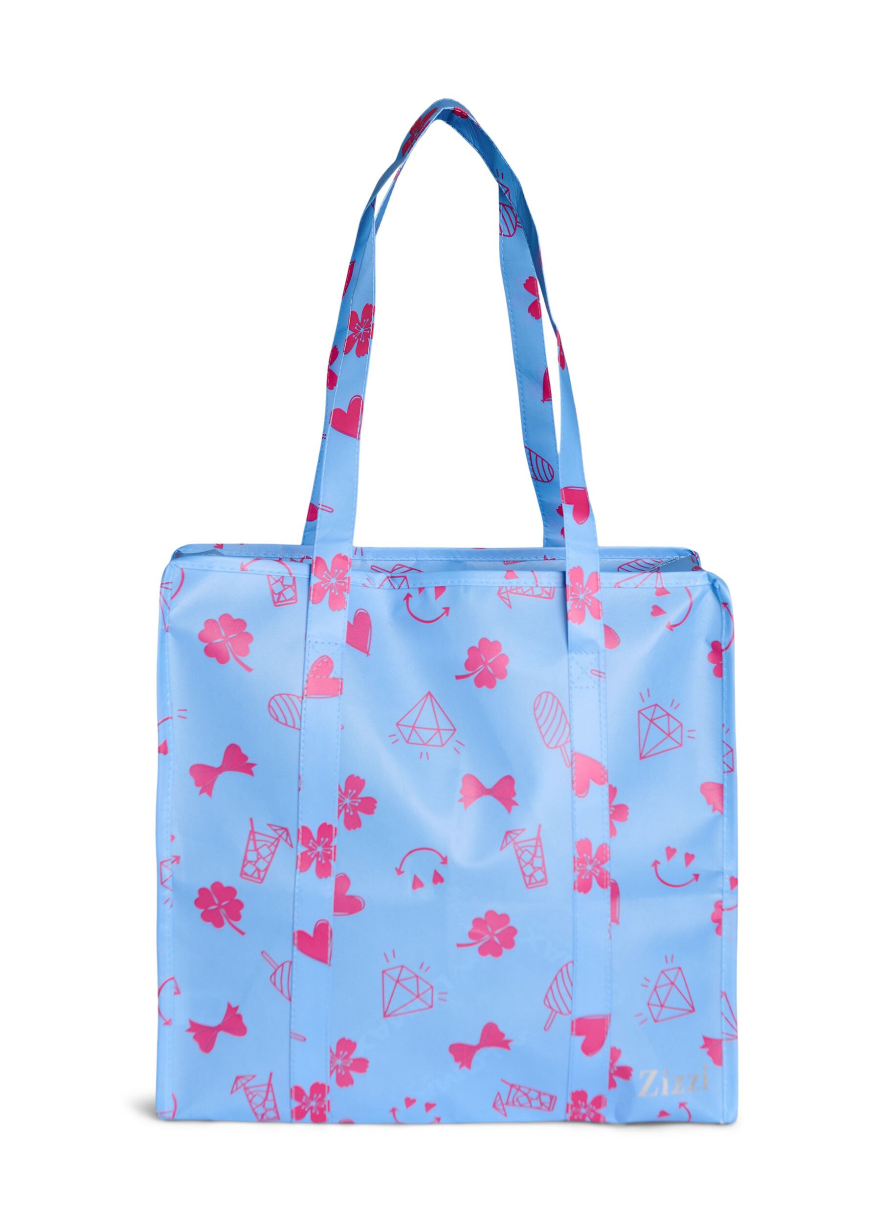 Zizzifashion Shopping bag with zipper, Blue, Packshot image number 0