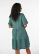 Jersey dress with lace details and a layered skirt, Green, Model image number 2