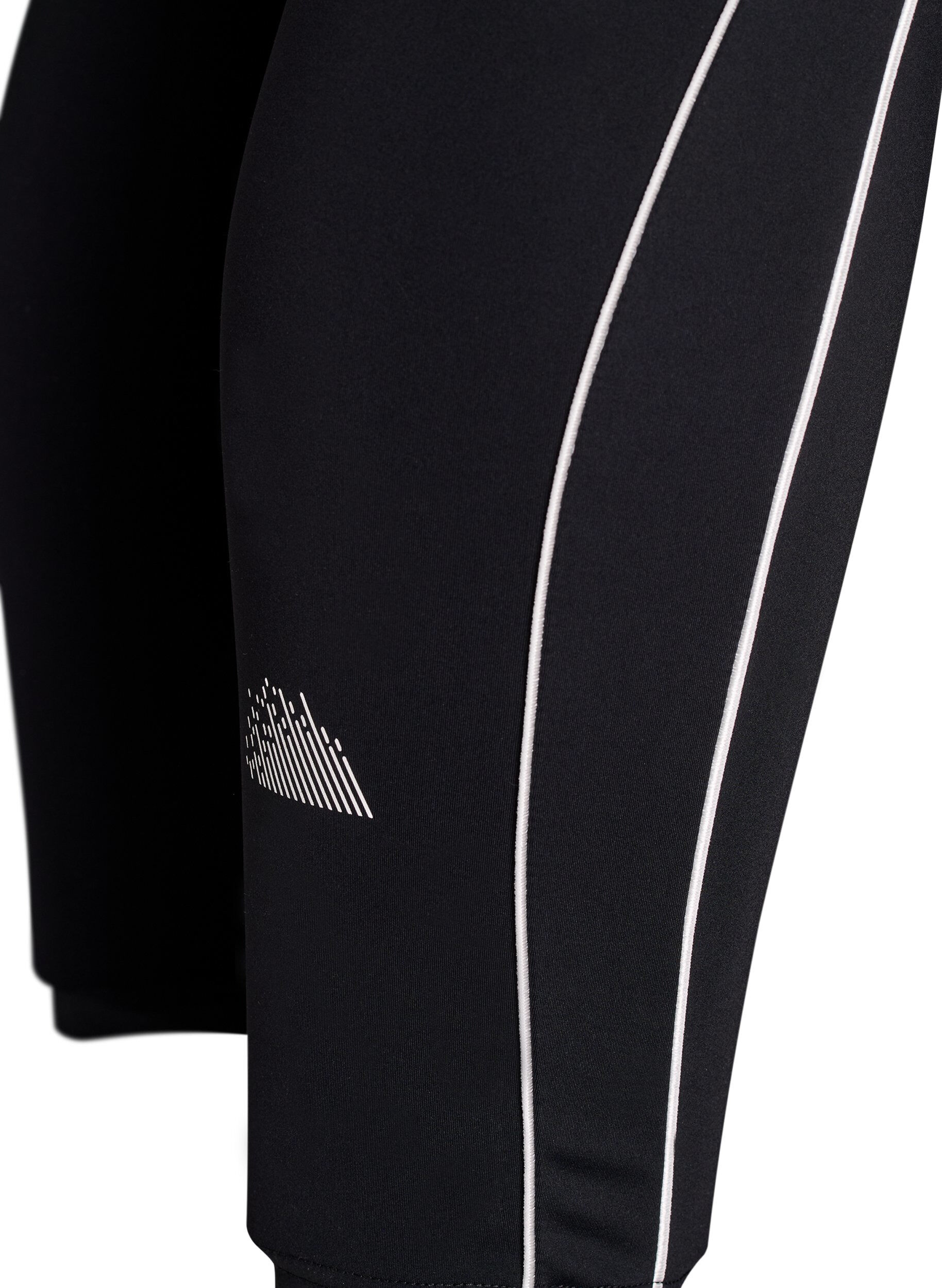 Zizzifashion 7/8-length training tights with sporty contrast piping, Black, Packshot image number 3