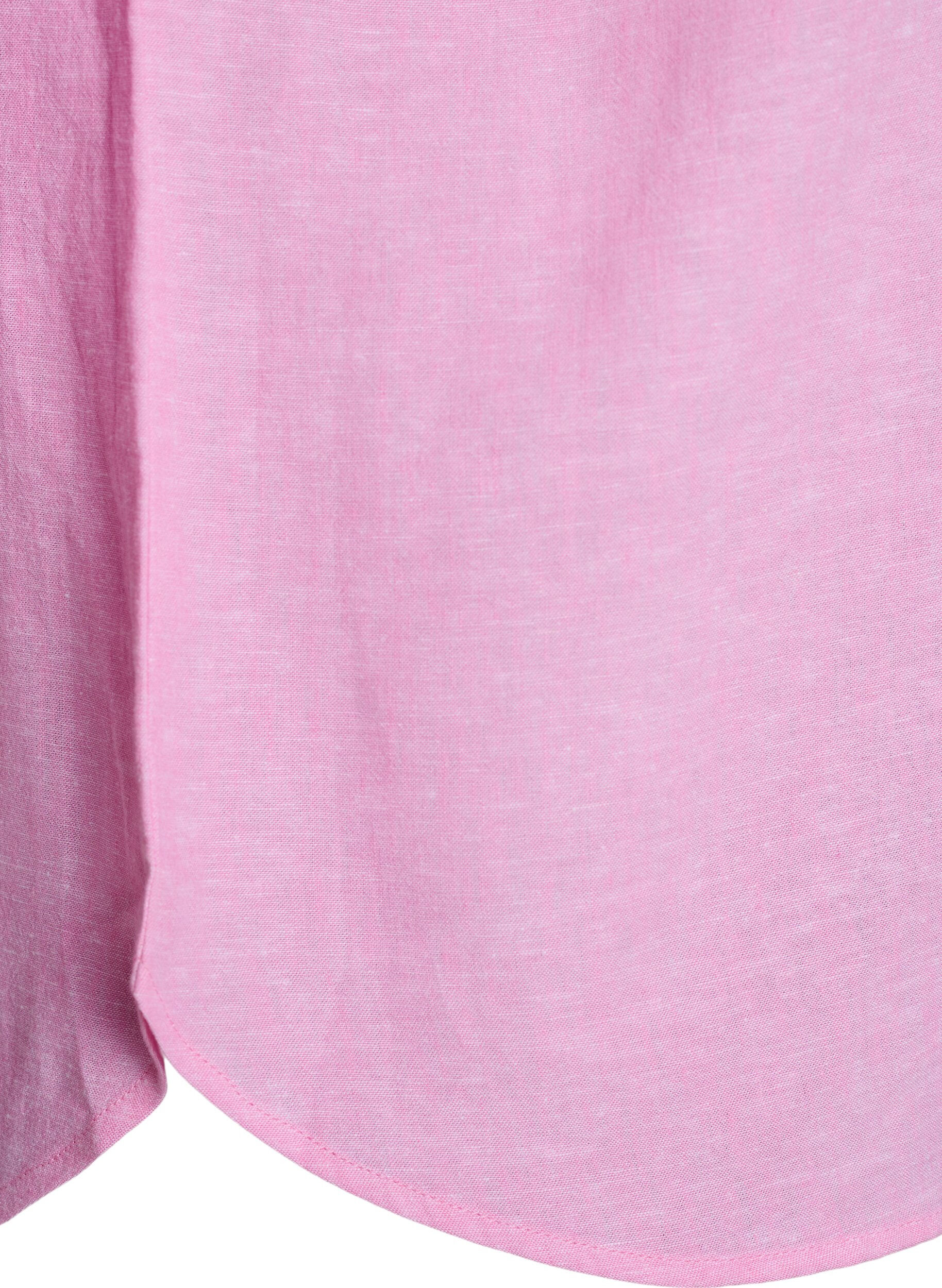 ZizzifashionShirt in linen and viscose with 3/4 sleeves, Pink, Packshot image number 3