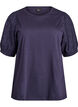 T-shirt with broderie anglaise sleeves, Blue, Packshot image number 0