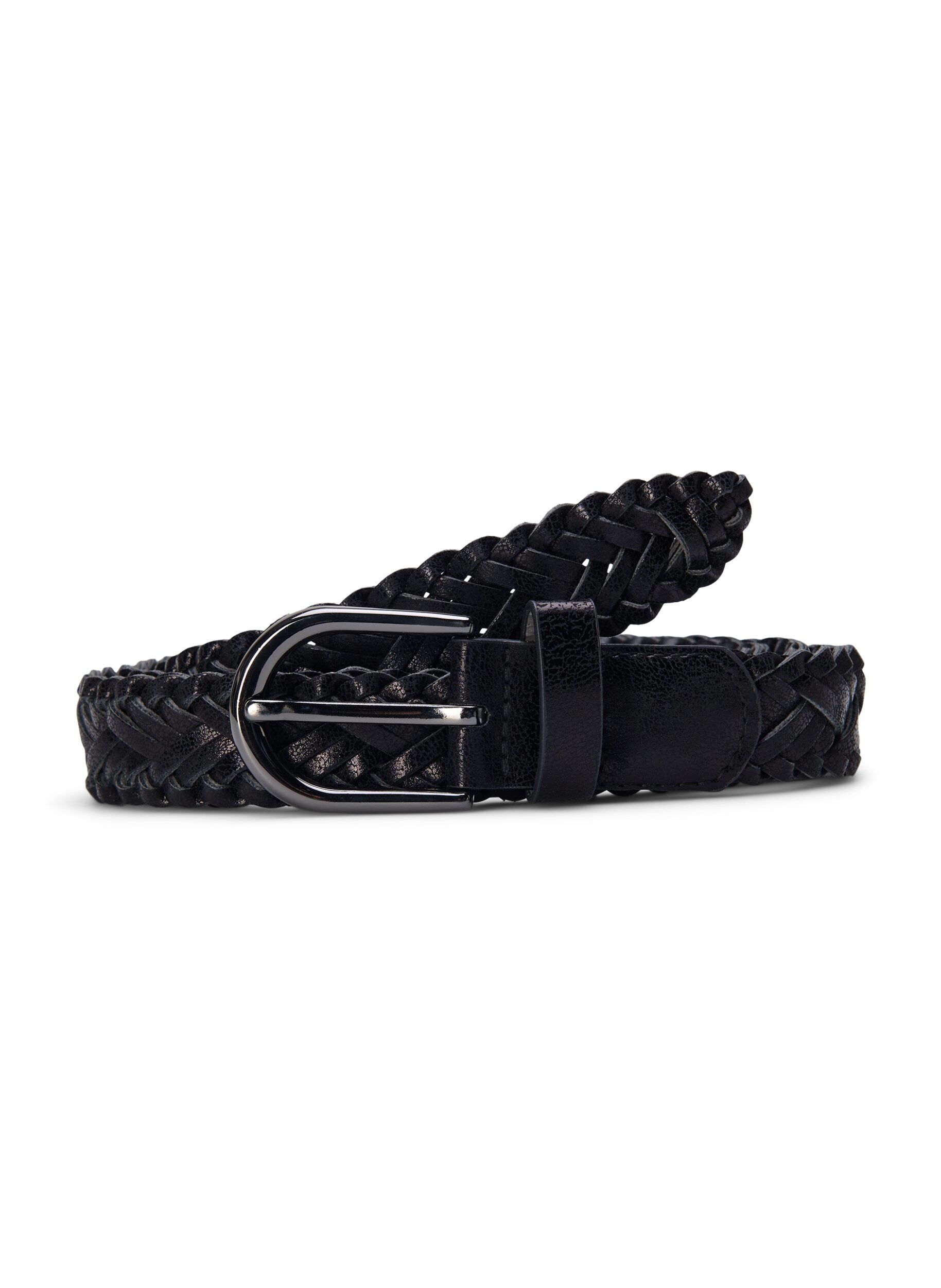 Zizzifashion Braided belt, Black, Packshot image number 0