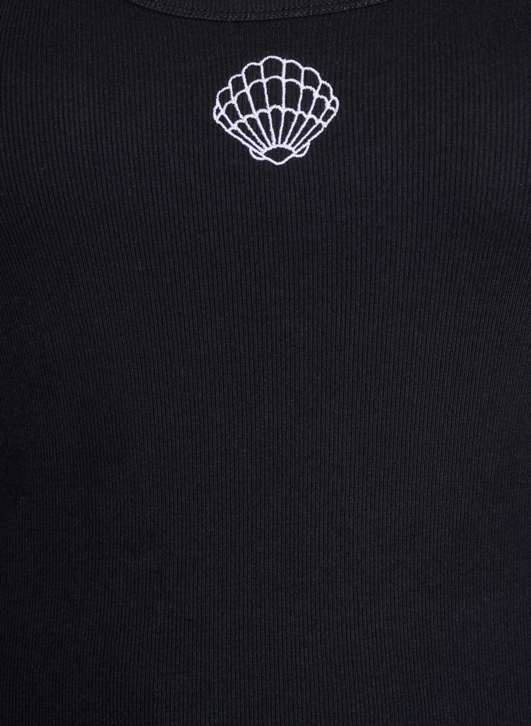 Zizzifashion Fitted top with motif, Black, Packshot image number 2