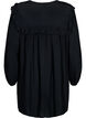 Viscose tunic with ruffles, Black, Packshot image number 1
