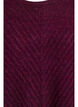 Knitted blouse with V-shaped rib pattern and slits, Purple, Packshot image number 2