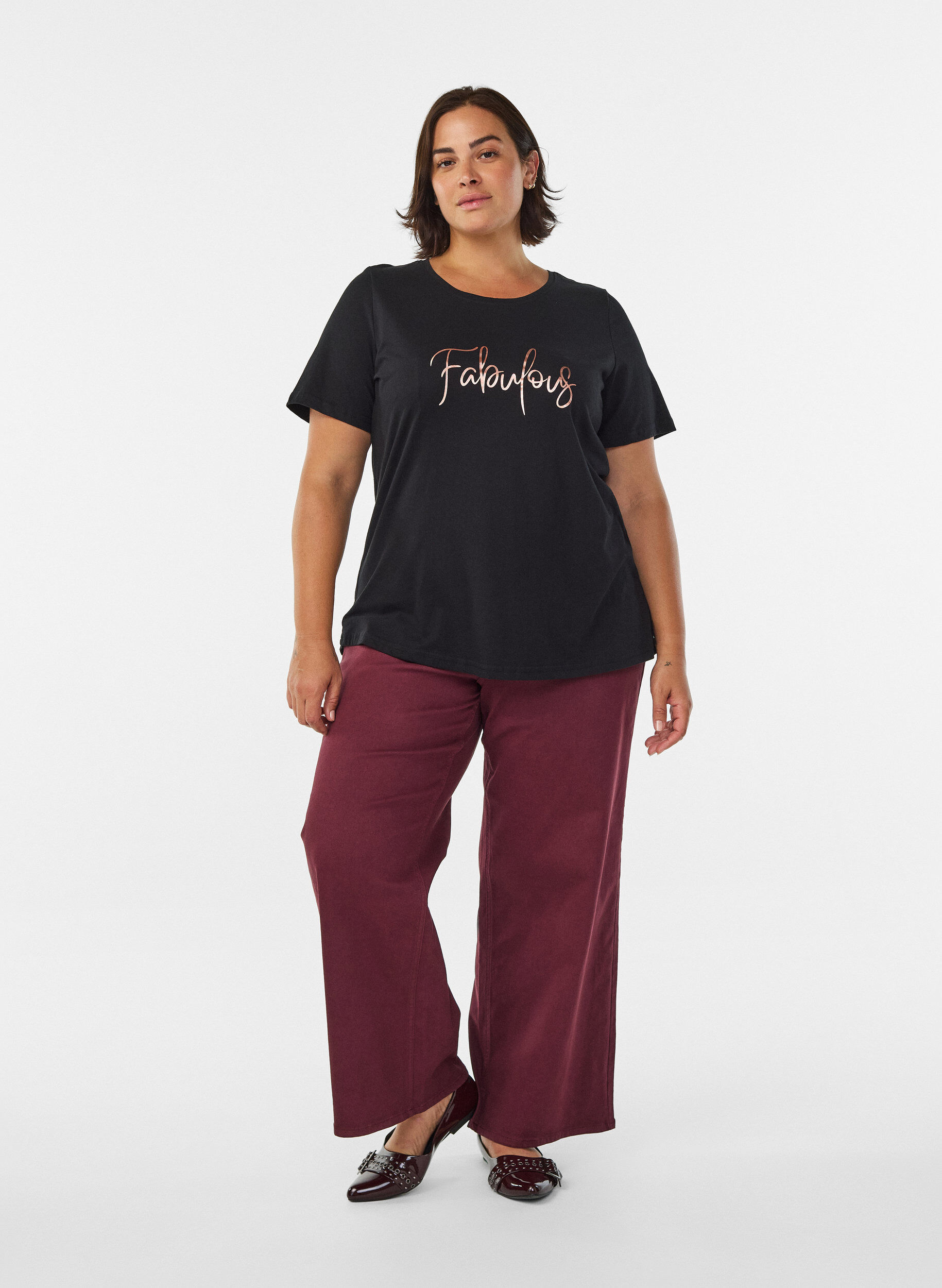 ZizzifashionT-shirt with motif, Black, Model image number 1