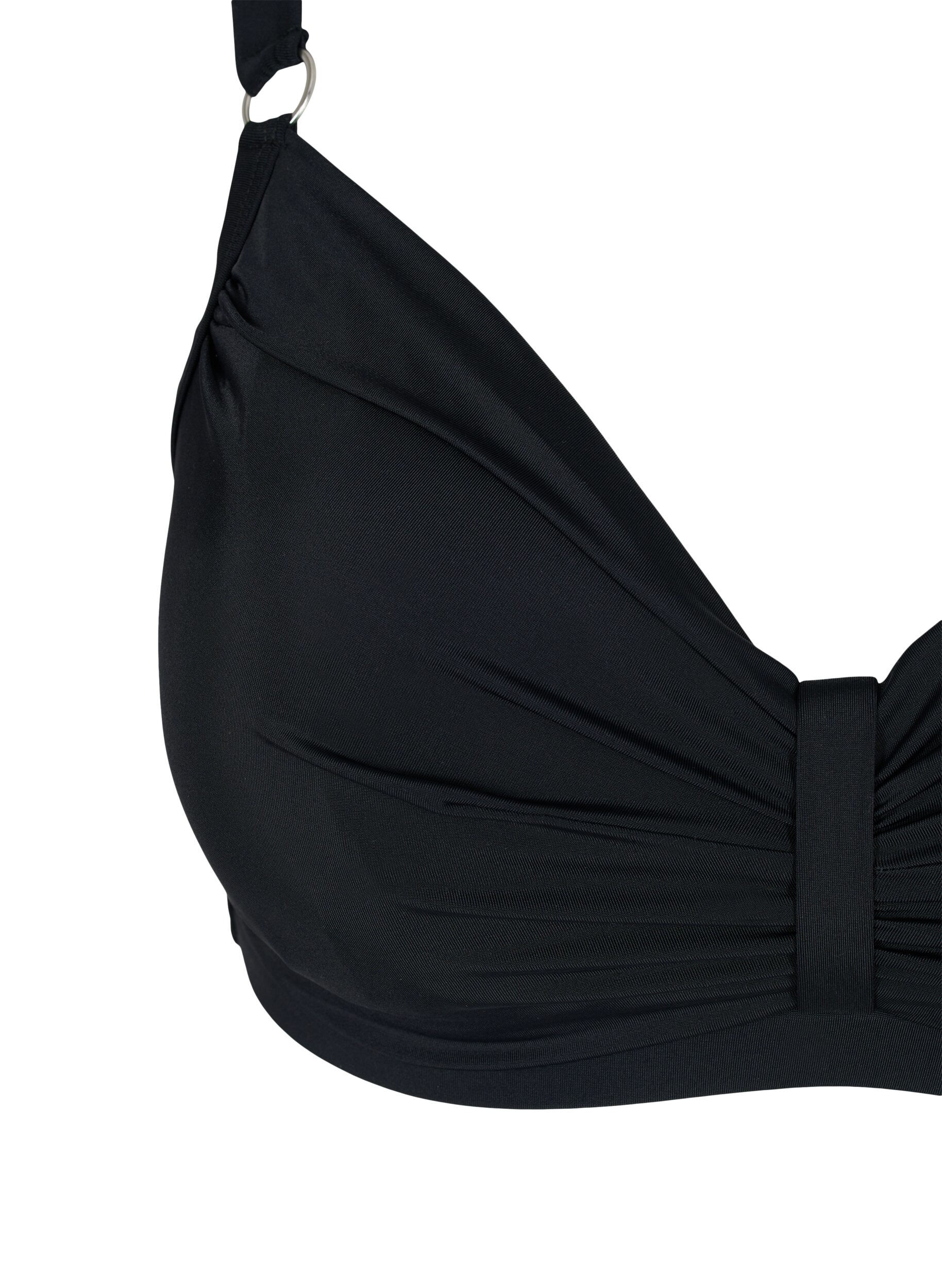 Zizzifashion Bikini top with drape front, Black, Packshot image number 2