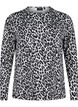 Long-sleeved blouse with leopard print, Dark Grey, Packshot image number 0