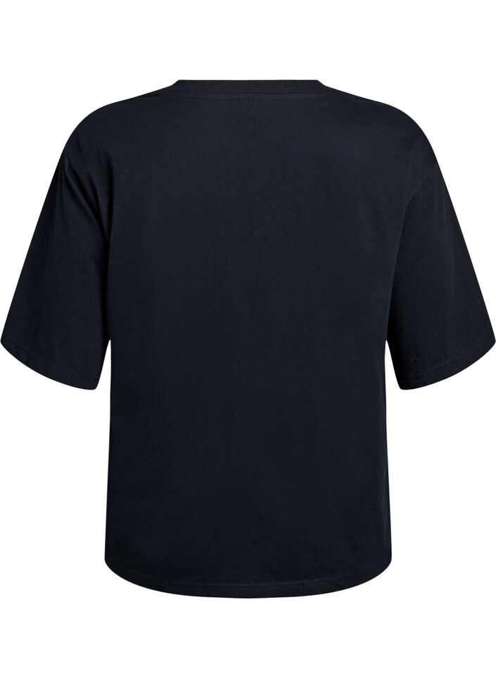 Oversized T-shirt with Racing print, Black, Packshot image number 1