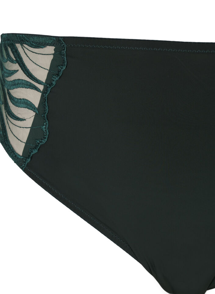 Tai briefs with embroidery and regular waist, Green, Packshot image number 2