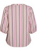 3/4 sleeve blouse in cotton with stripes, Vanilla, Packshot image number 1