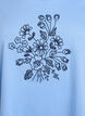 T-shirt in organic cotton with floral embroidery, Della R. Blue w. EMB, Packshot image number 2