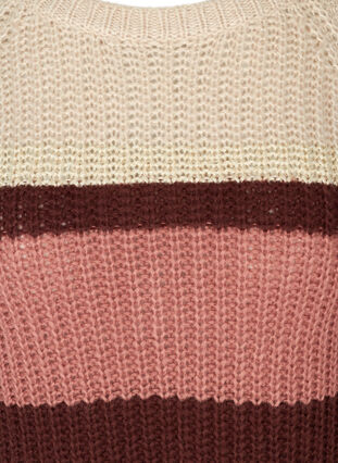 Loose, striped knitted sweater with rounded neckline, Pumice Stone Comb, Packshot image number 2